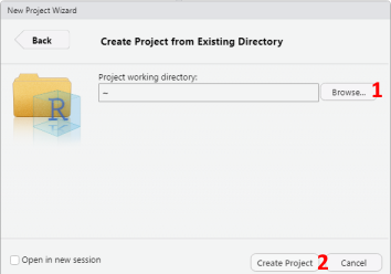 Creating New R Project in Existing Directory