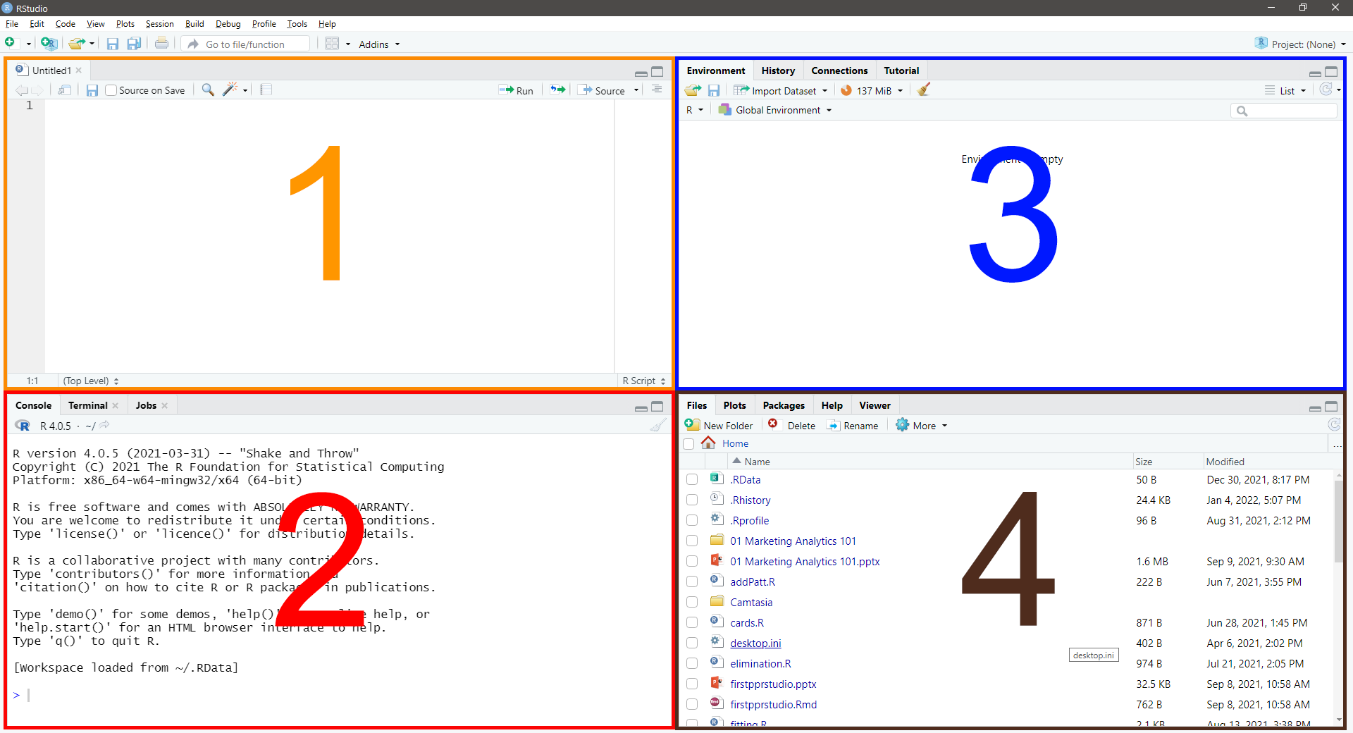 RStudio Layout